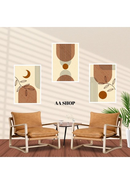 3 Parça Geometrik Renkli Solmaz Kaliteli Baskı Çerçeve Görünümlü Mdf Tablo Set 87 fiyatları