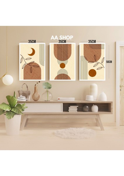 3 Parça Geometrik Renkli Solmaz Kaliteli Baskı Çerçeve Görünümlü Mdf Tablo Set 87 modelleri