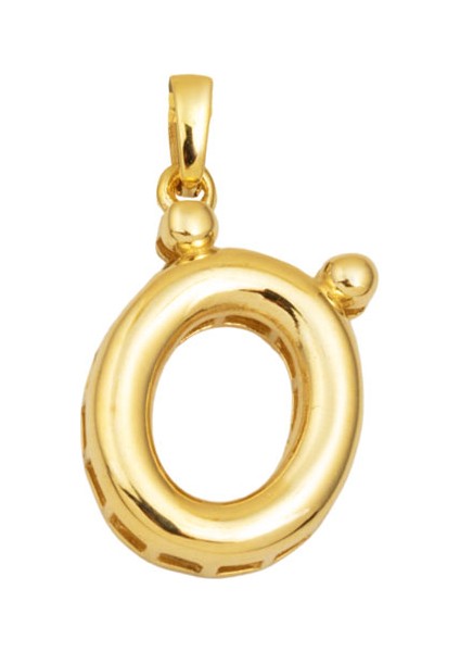 Balon Formlu Ö Harfi Kolye Ucu 14 Ayar