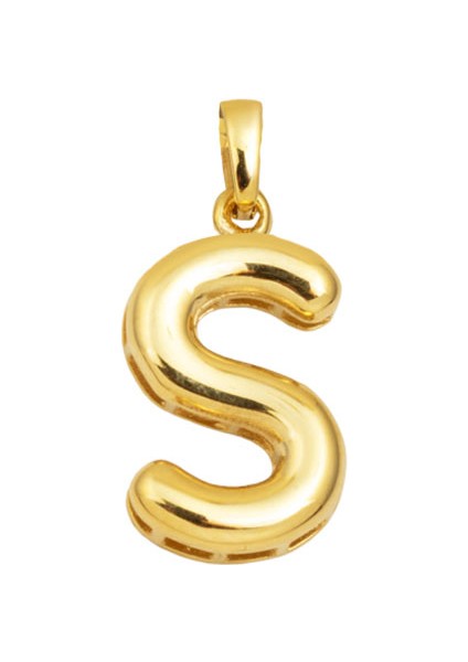 S Balon Harf 14 Ayar Altın Kolye Ucu
