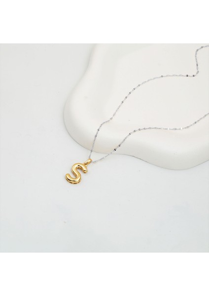 S Balon Harf 14 Ayar Altın Kolye Ucu modelleri