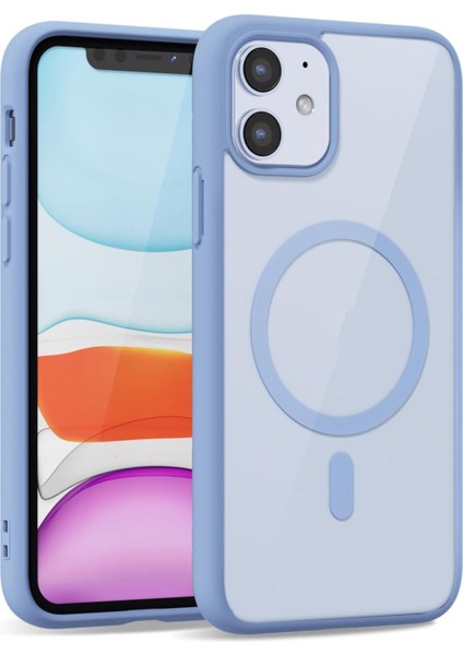 iPhone 11 Uyumlu Kenarları Renkli Şeffaf Magsafe Kılıf