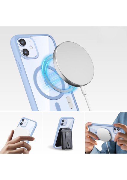 iPhone 11 Uyumlu Kenarları Renkli Şeffaf Magsafe Kılıf fırsatları