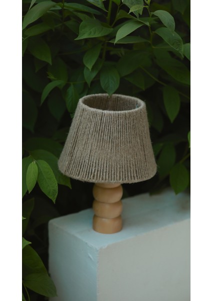 El Yapımı Doğal Ahşap Jüt Hasır Bohem Abajur - Ahşap Ayaklı Hasır Abajur (Kablolu) fiyatları