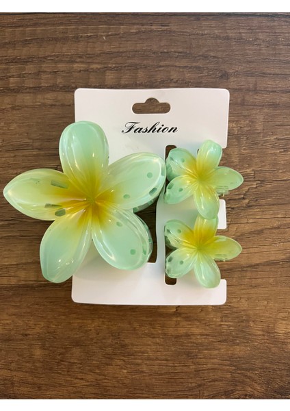 Kadın Kız Çocuk 3'lü Lotus Çiçeği Mandal Toka Kıskaçlı Toka Büyük Boy Küçük Boy Renkli Rengarenk