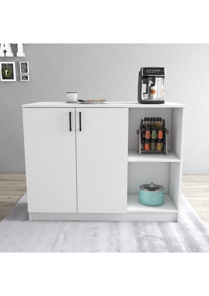 MTD0501 Ada Mutfak 120 cm Kapaklı Raflı Beyaz modelleri
