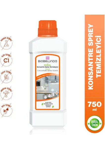 Doğal Konsantre Sprey Temizleyici 750 ml