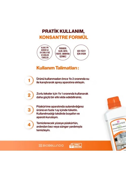 Doğal Konsantre Sprey Temizleyici 750 ml modelleri