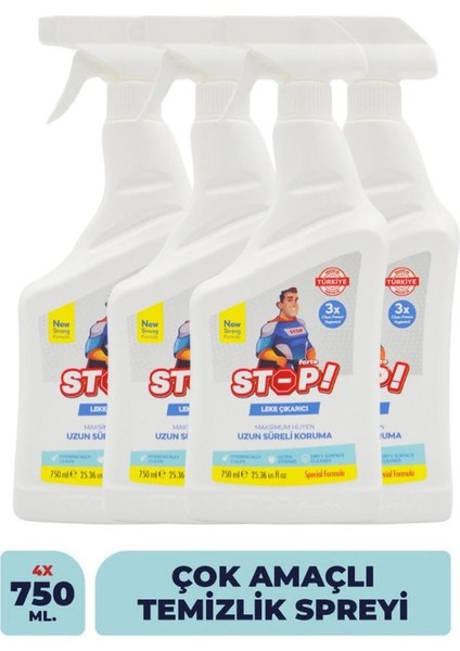 Sıvı Leke Çıkarıcı 750 ml Çok Amaçlı Temizlik İçin Etkili Formül 4 Adet