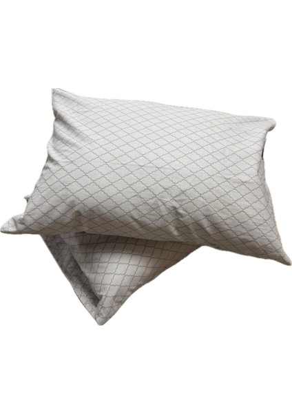 Ranforce %100 Pamuk 2 Adet Yastık Kılıfı Çizgili Desenli Gri