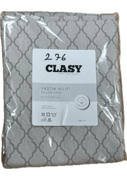 Ranforce %100 Pamuk 2 Adet Yastık Kılıfı Çizgili Desenli Gri fiyatları