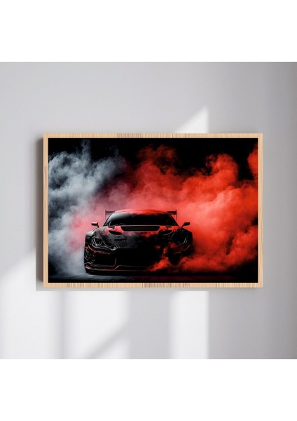 Araba Büyük Boy Renkli Solmaz Kaliteli Baskı Çerçeve Görünümlü Mdf Tablo 70X50CM 150