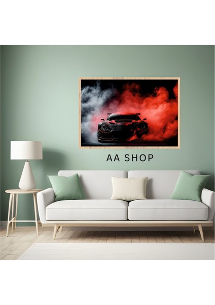 Araba Büyük Boy Renkli Solmaz Kaliteli Baskı Çerçeve Görünümlü Mdf Tablo 70X50CM 150 fiyatları