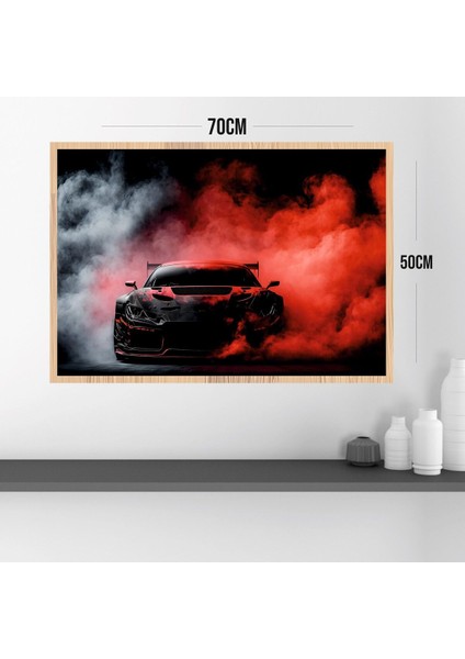 Araba Büyük Boy Renkli Solmaz Kaliteli Baskı Çerçeve Görünümlü Mdf Tablo 70X50CM 150 modelleri