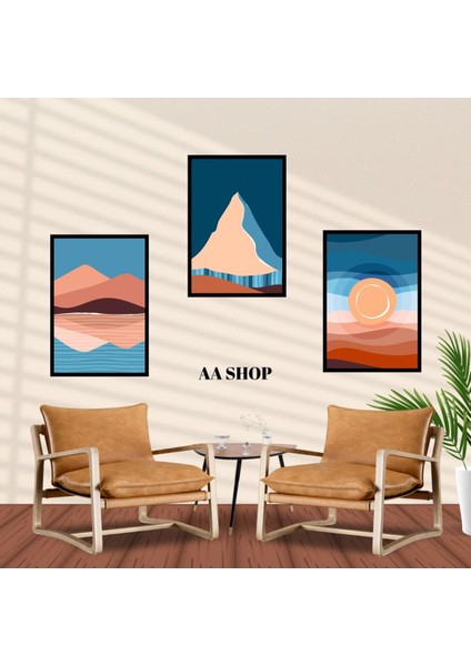 3 Parça Doğa Renkli Solmaz Kaliteli Baskı Çerçeve Görünümlü Mdf Tablo Set 29 fiyatları