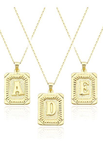Çerçeve Harf Altın Kolye / 14 Ayar