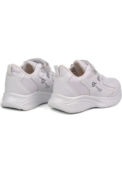 Unisex Çocuk Beyaz Cırtlı Bağcıklı Sneaker Günlük Rahat Spor Ayakkabı fiyatları