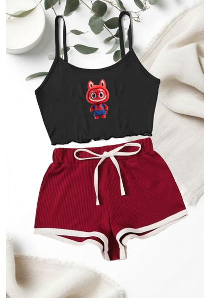 Labubu Spiderman Şort Takım