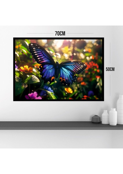 Kelebek Doğa Manzara Büyük Boy Renkli Solmaz Kaliteli Baskı Çerçeve Görünümlü Mdf Tablo 70X50CM 21 modelleri