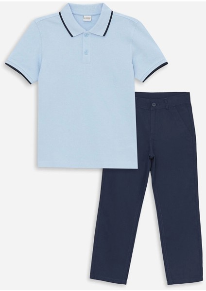 Lcw Kids Mavi Polo Yaka Erkek Çocuk Tişört ve Pantolon