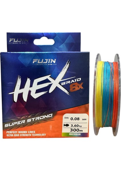 Yeni Hex 8x 300MT 0.08MM Multi Color Ip Misina