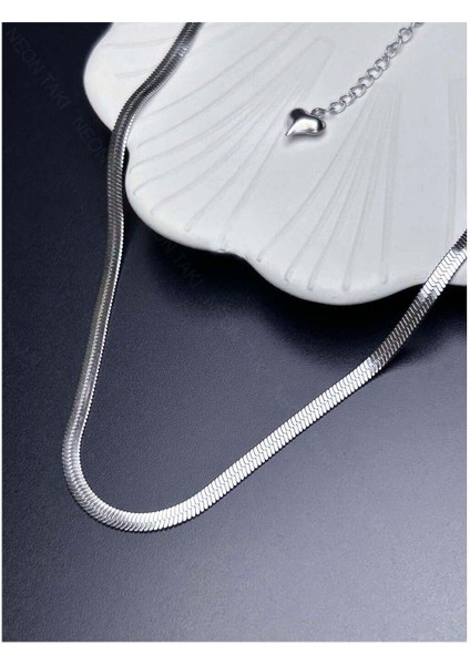 Italyan Zinciri, Paslanmaz Çelik Kolye 26, Gümüş Renk, Kısa 46cm modelleri