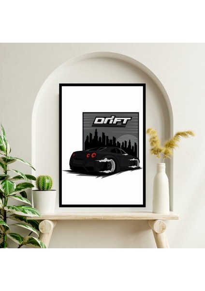 Araba Drift Büyük Boy Renkli Solmaz Kaliteli Baskı Çerçeve Görünümlü Mdf Tablo 70X50CM 181 fiyatları