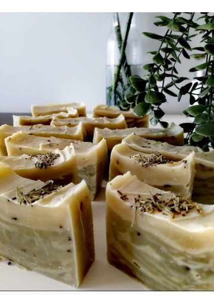 Yağlı Saçlar Için Doğal El Yapımı Biberiyeli Sabun 90 gr