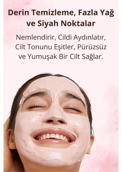Kil Yüz Maskesi Güllü Derin Temizleme, Cilt Aydınlatma ve Nemlendirici Etki Gül Niacinamide 120G indirimleri