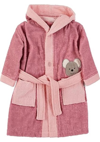 Ayı Figürlü Pamuklu Kız Çocuk Bornozu - Kapşonlu indirimleri