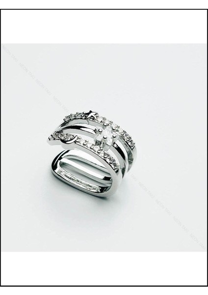 Zirkon Taşlı, Yıldızlı, Kulak Kıkırdak Bölgesi Küpe 474, Gümüş Renk modelleri