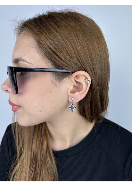 Küpe, Zirkon Taşlı, Kararmayan Çelik, Kore Tarzı, Kalp Detaylı, Gümüş Renk, Model598 fiyatları