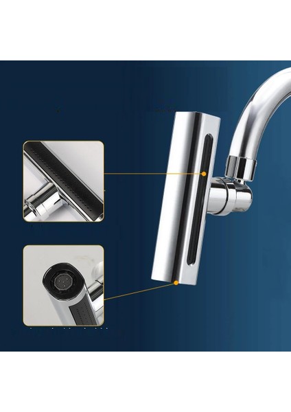 Akıllı Musluk Armatür 360 Dönen 4 Fonksiyonlu Lüks Mutfak Lavabo Musluk Ucu Krom Plastik indirimleri