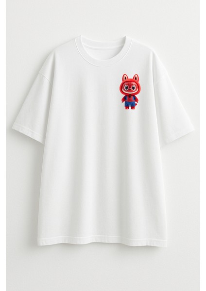 Labubu Spiderman Baskılı Oversize T-Shirt