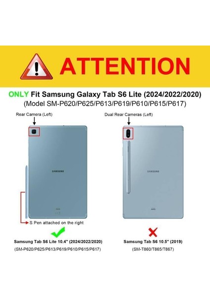 Samsung Galaxy Tab S6 Lite 10.4 Kılıf 2024 (P610/P617/P620) Güçlü Manyetik Smart Kapak Devrilmez Standlı Uyku Modlu Tablet Kılıfı fiyatları