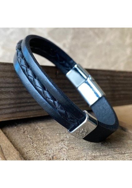 Hakiki Deri El Yapımı Bileklik