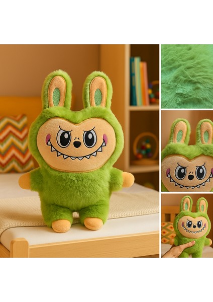 Labubu Peluş Oyuncak - Yumuşacık Yeşil - Trend Labubu - 35 cm modelleri
