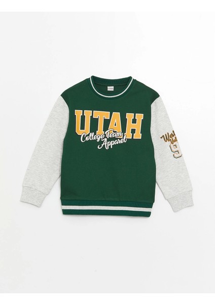 Lcw Kids Yeşil Rahat Kalıp Bisiklet Yaka Erkek Çocuk Sweatshirt