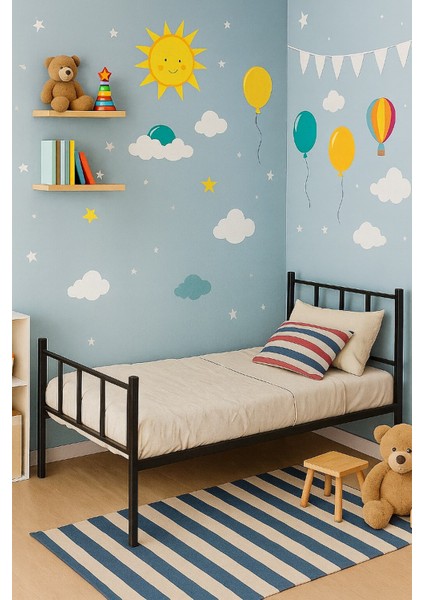 Metal Karyola, Metal Baza Tekli , Metal Karyola, Ferforje Karyola 90X190CM