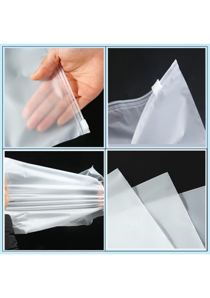 21-5X25CM Baskısız Şeffaf Buzlu Fermuarlı Poşet fırsatları
