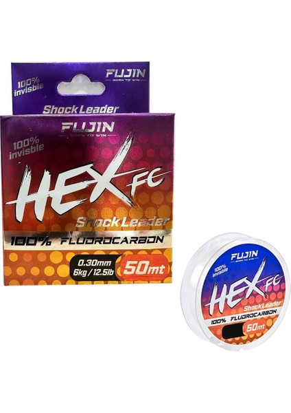 Hex Fc 50MT 0.30MM Fluorocarbon Leader Misina