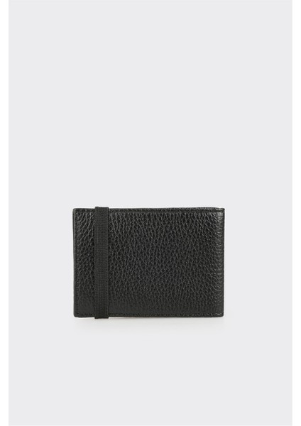 Siyah Deri Erkek Kartlık