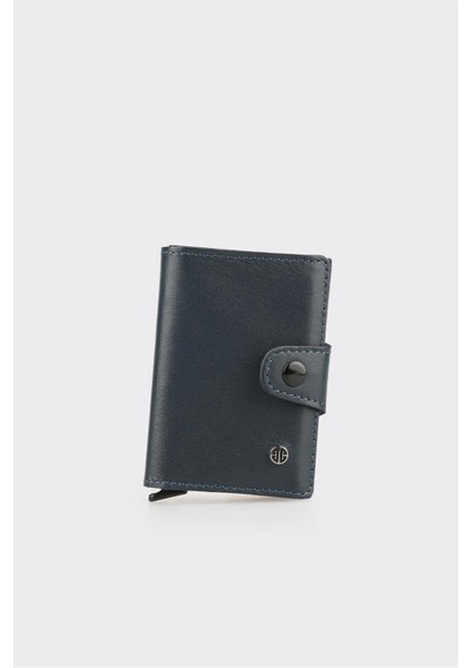 Lacivert Deri Erkek Kartlık