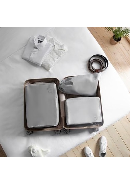 Home Textile 3'lü Gri Renk Bavul Içi Düzenleyici Set modelleri