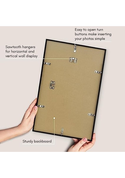 Siyah 11X17 Resim Çerçevesi - Parlak Pleksiglaslı Ince Bordürlü Fotoğraf Çerçevesi - Yatay Veya Dikey Görüntü Formatı Için Asma Donanımlı Duvar Resim Çerçevesi fiyatları