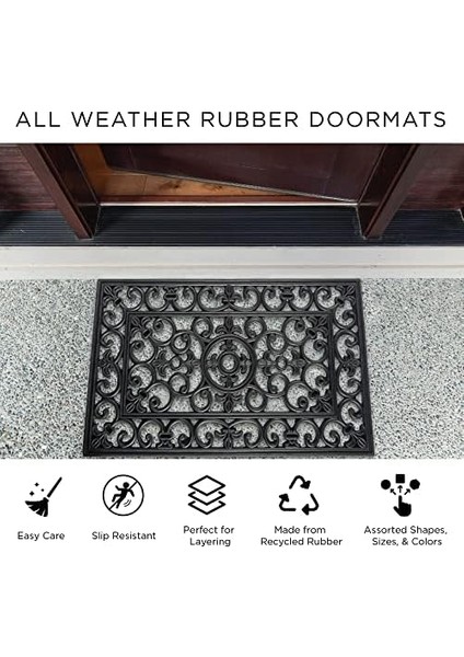 Kauçuk Paspaslar Koleksiyonu Tüm Hava Koşulları, 18X30, Ananas Kaydırma modelleri