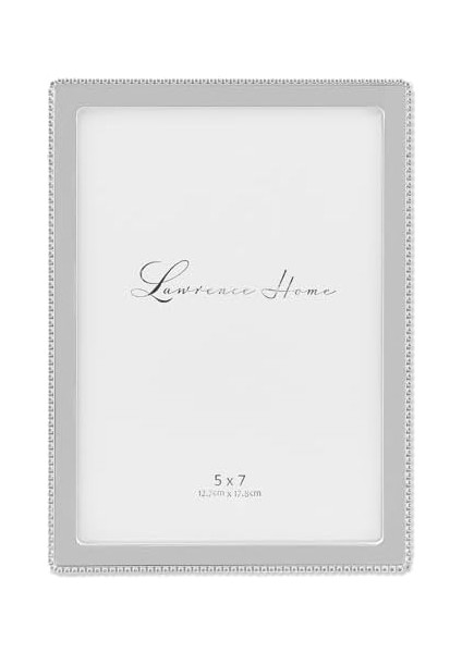 Frames Boncukların Hassas Dış Kenarlığına Sahip Metal Resim Çerçevesi, 13,7 x 17,7 Cm, Gümüş fiyatları