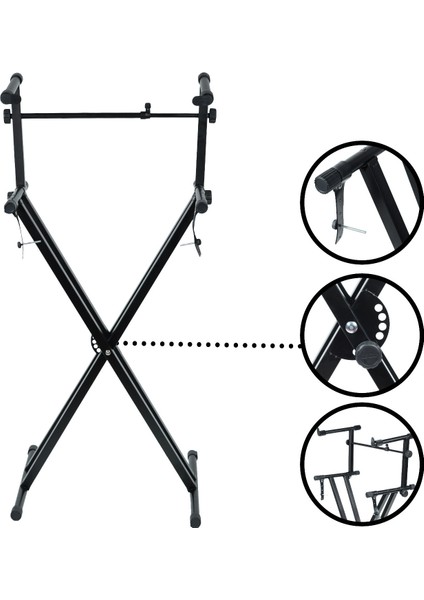 KS-04K Çift Profilli 2 Katlı Org Sehpası Standı ayağı