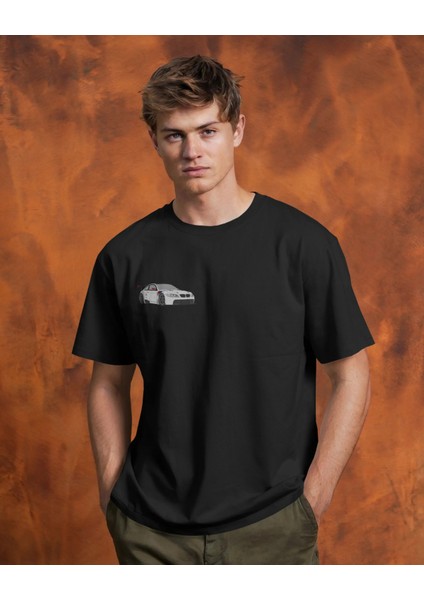 Dirift Araba Baskılı Oversize Tshirt- Unısex %100 Pamuk Tişört - Kadın Erkek Battal Boy Baskılı Tshirt- Caglisa modelleri