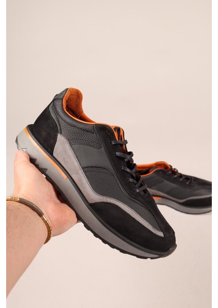 Deri Nubuk Garnili Erkek Casual Ayakkabı SİYA modelleri